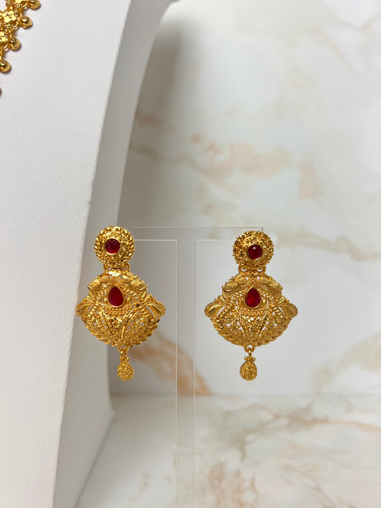 Rani Haar Necklace Set with Earrings Gold Plated