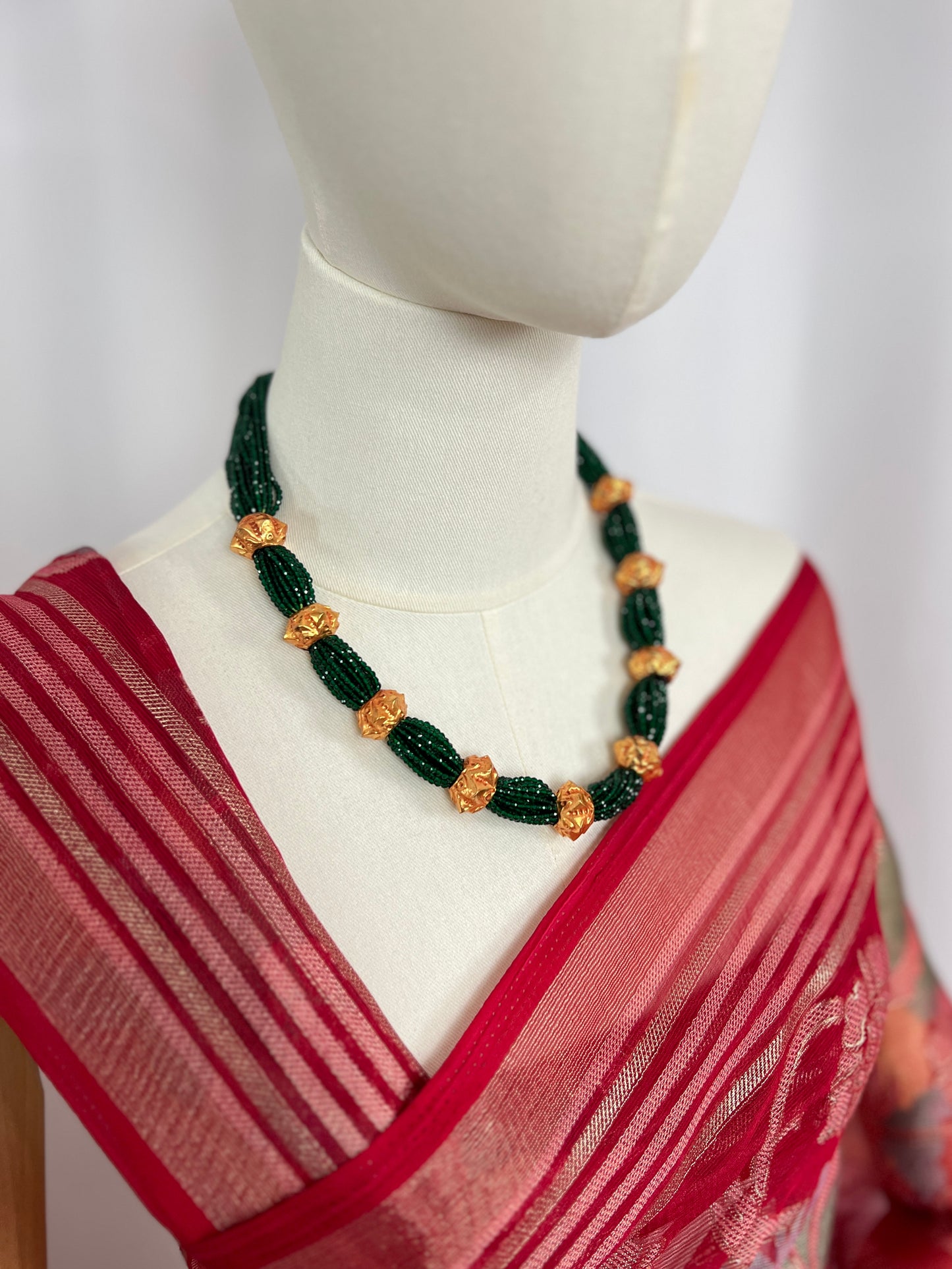 Mini Naugedi Green Hydropote Necklace Gold Plated