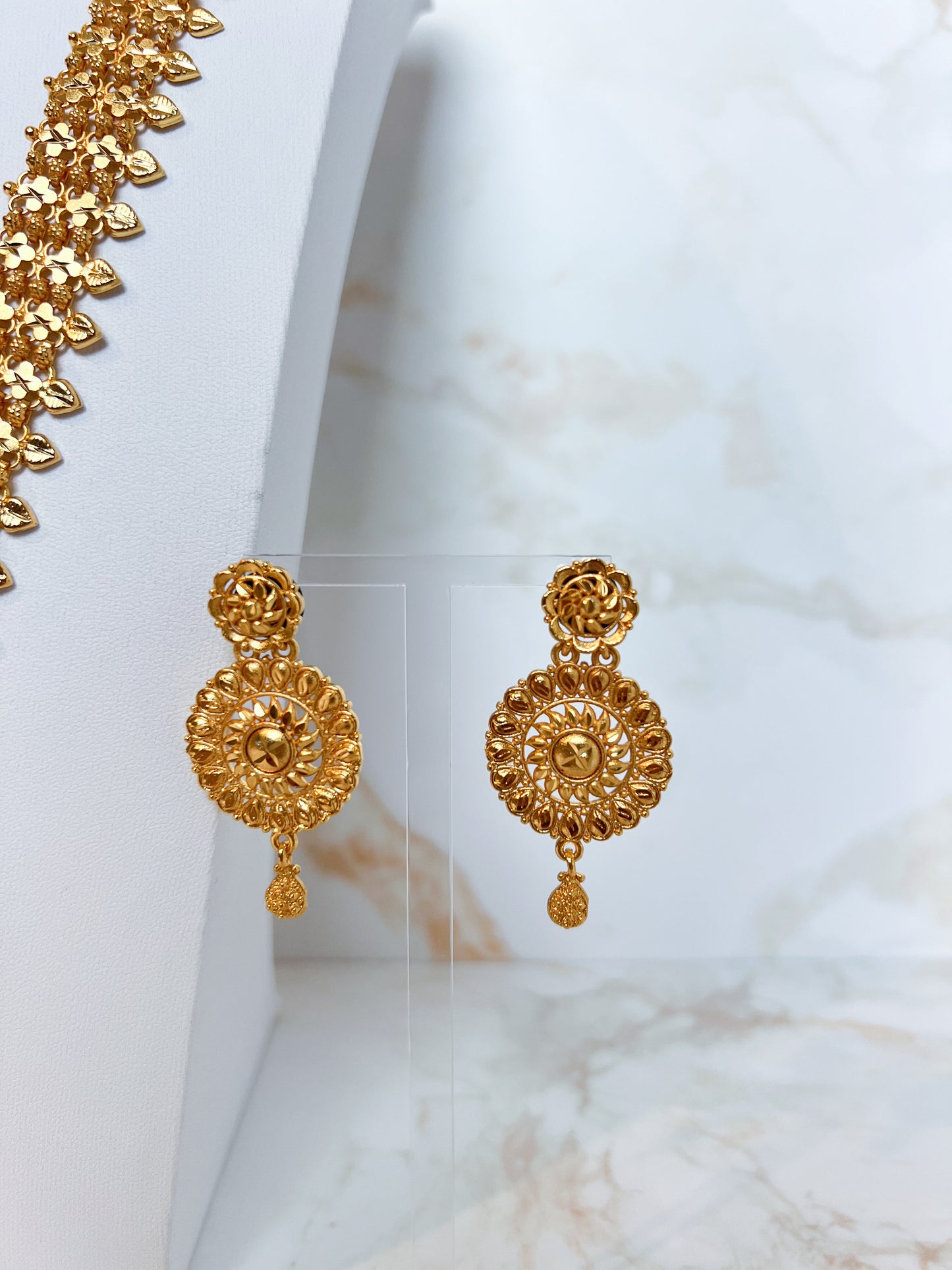 Rani Haar Necklace Set with Earrings Gold Plated