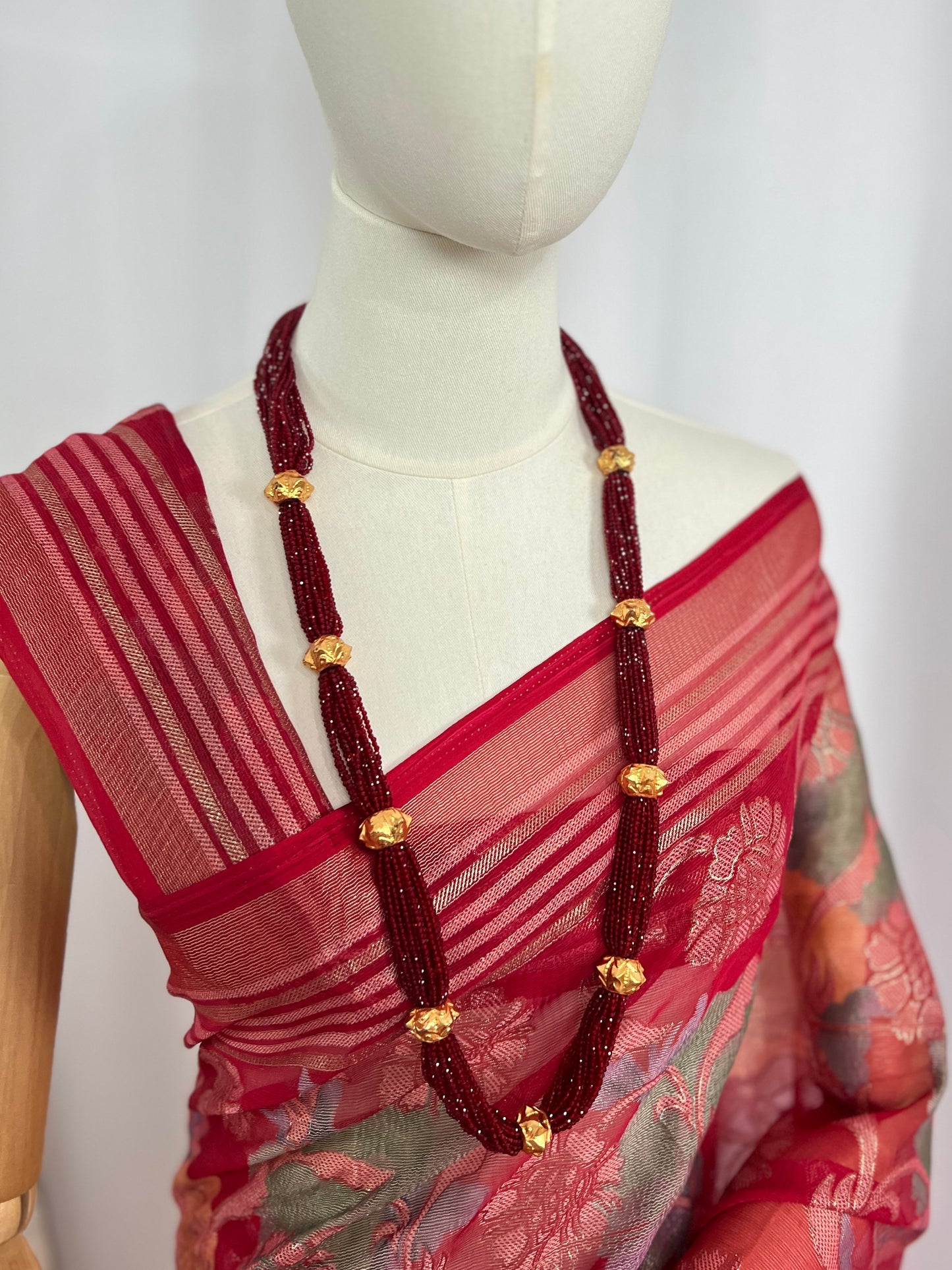 Naugedi Red Hydropote Gold Plated Necklace