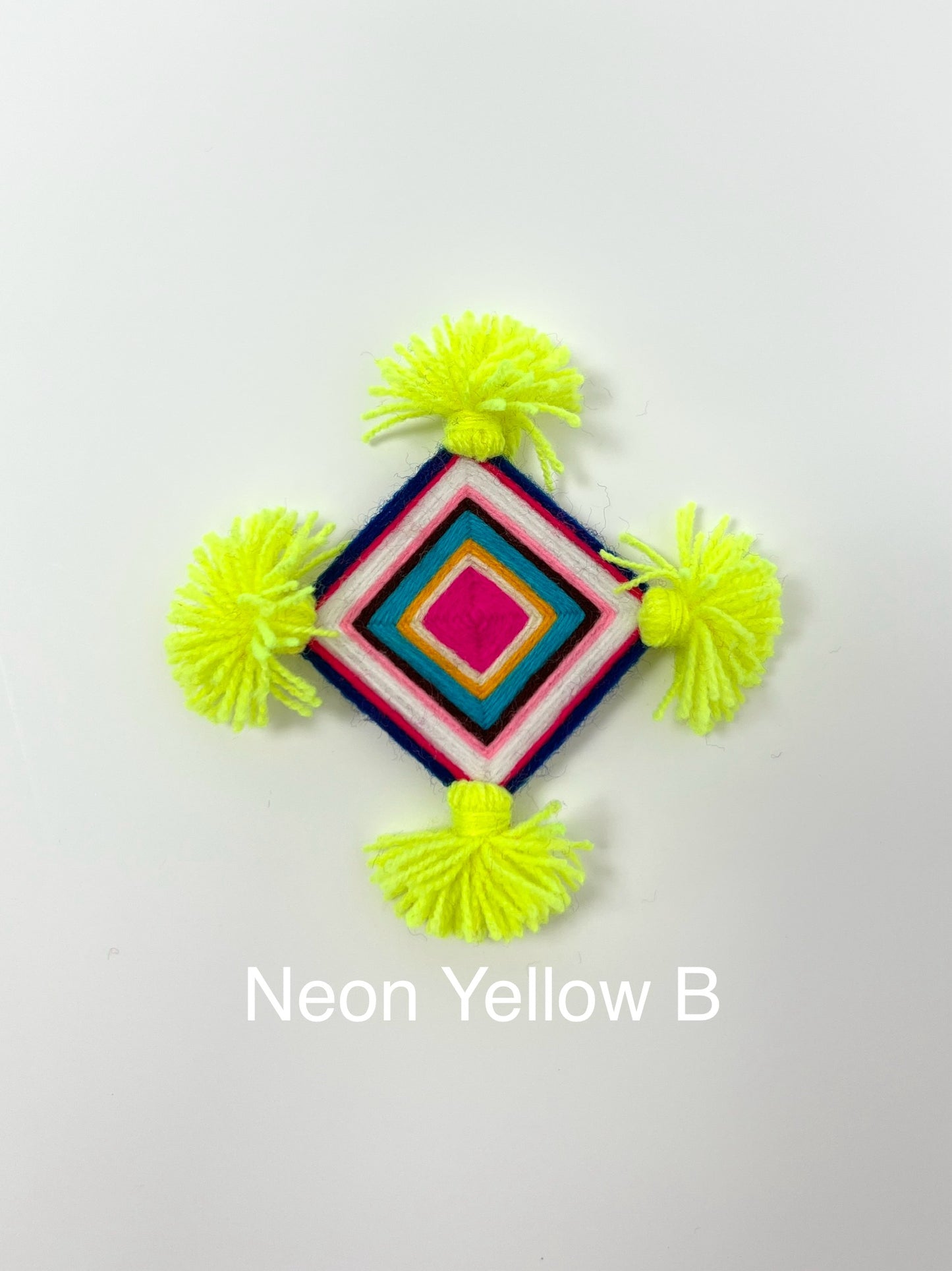 Silam Sakhma Brooch – Neon Yellow/Multicolour Threadwork