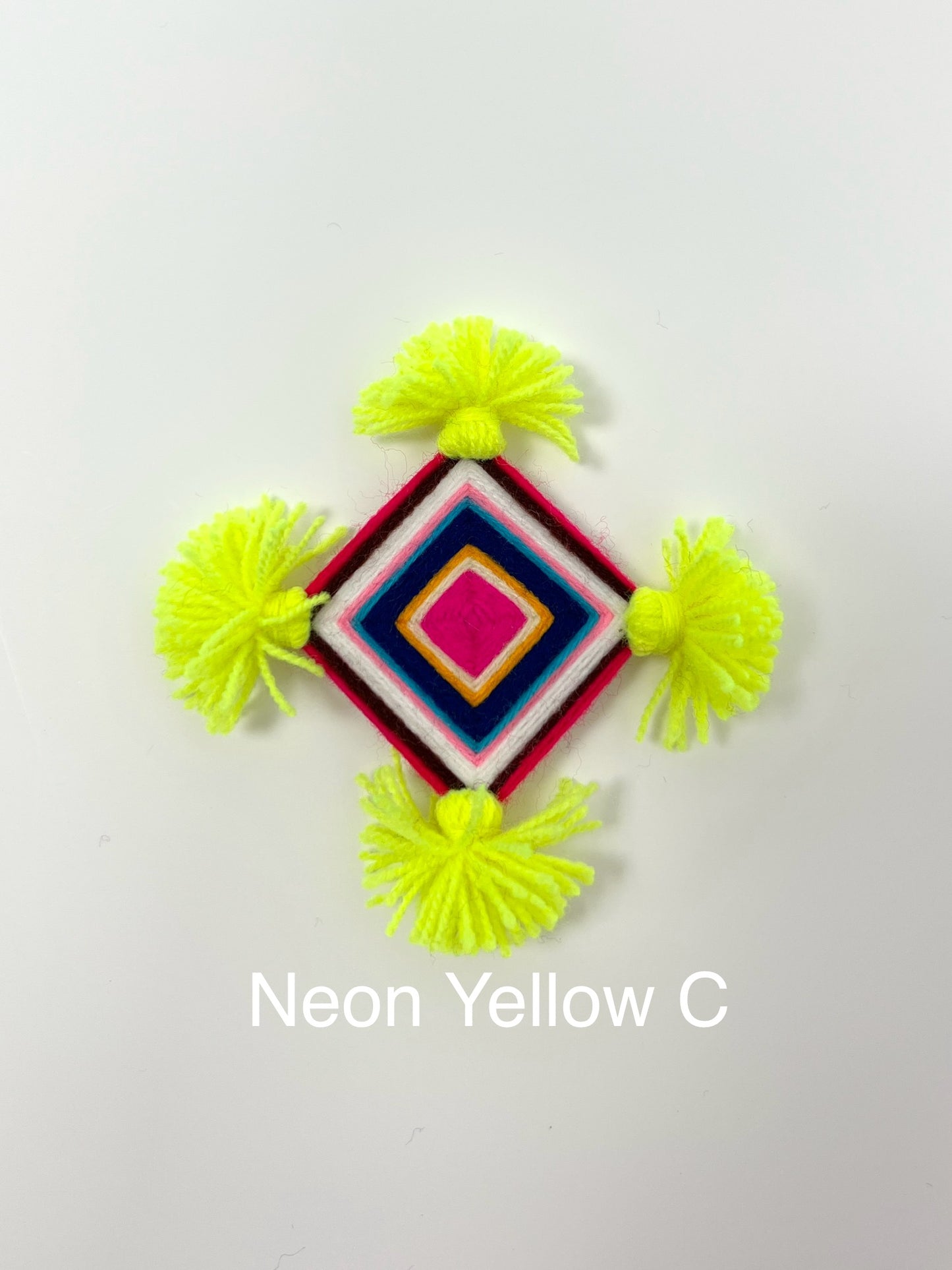 Silam Sakhma Brooch – Neon Yellow/Multicolour Threadwork