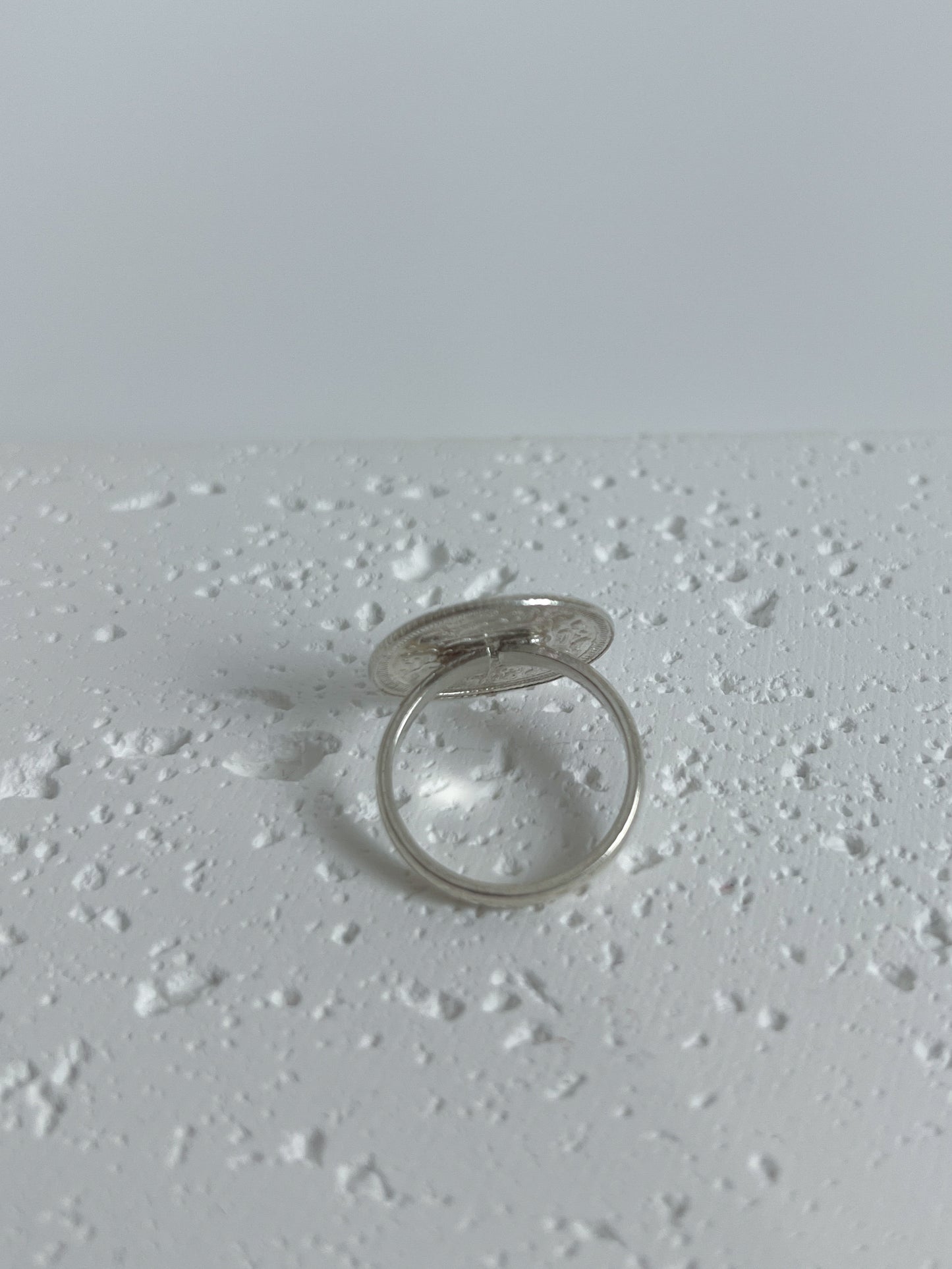 Pure Silver Asarfi Ring Adjustable