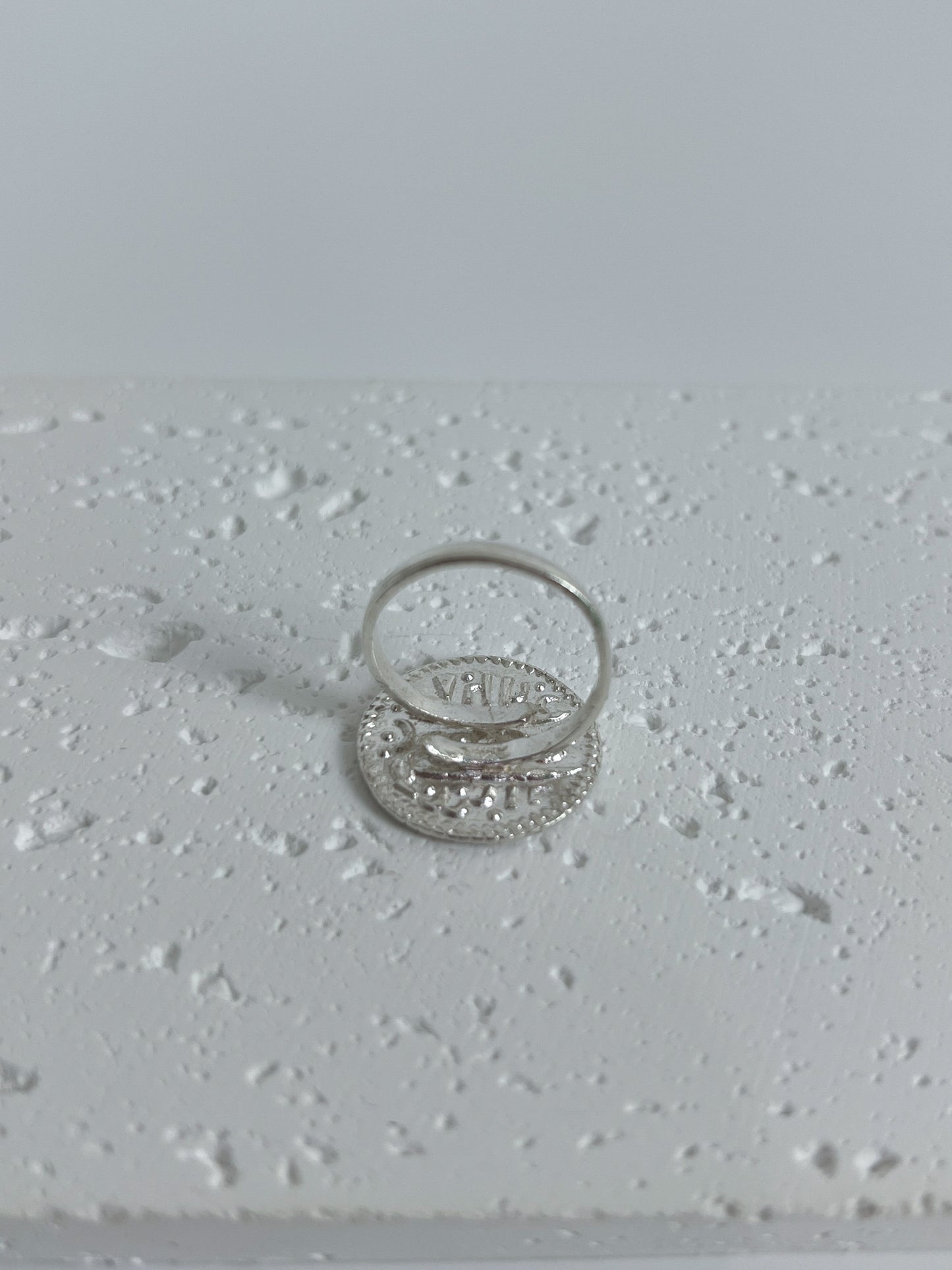 Pure Silver Asarfi Ring Adjustable