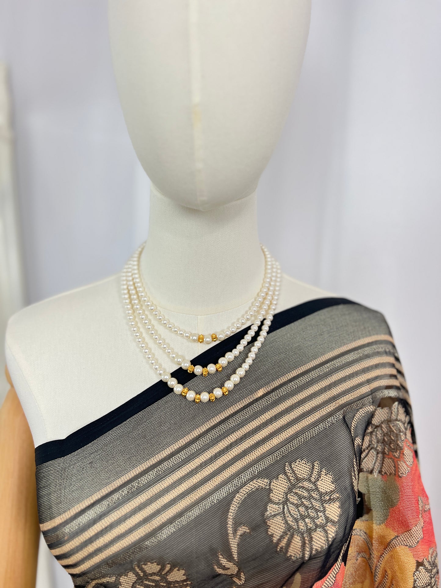 Naugedi Pearl Necklace – 3 Layer Traditional Nepali Design