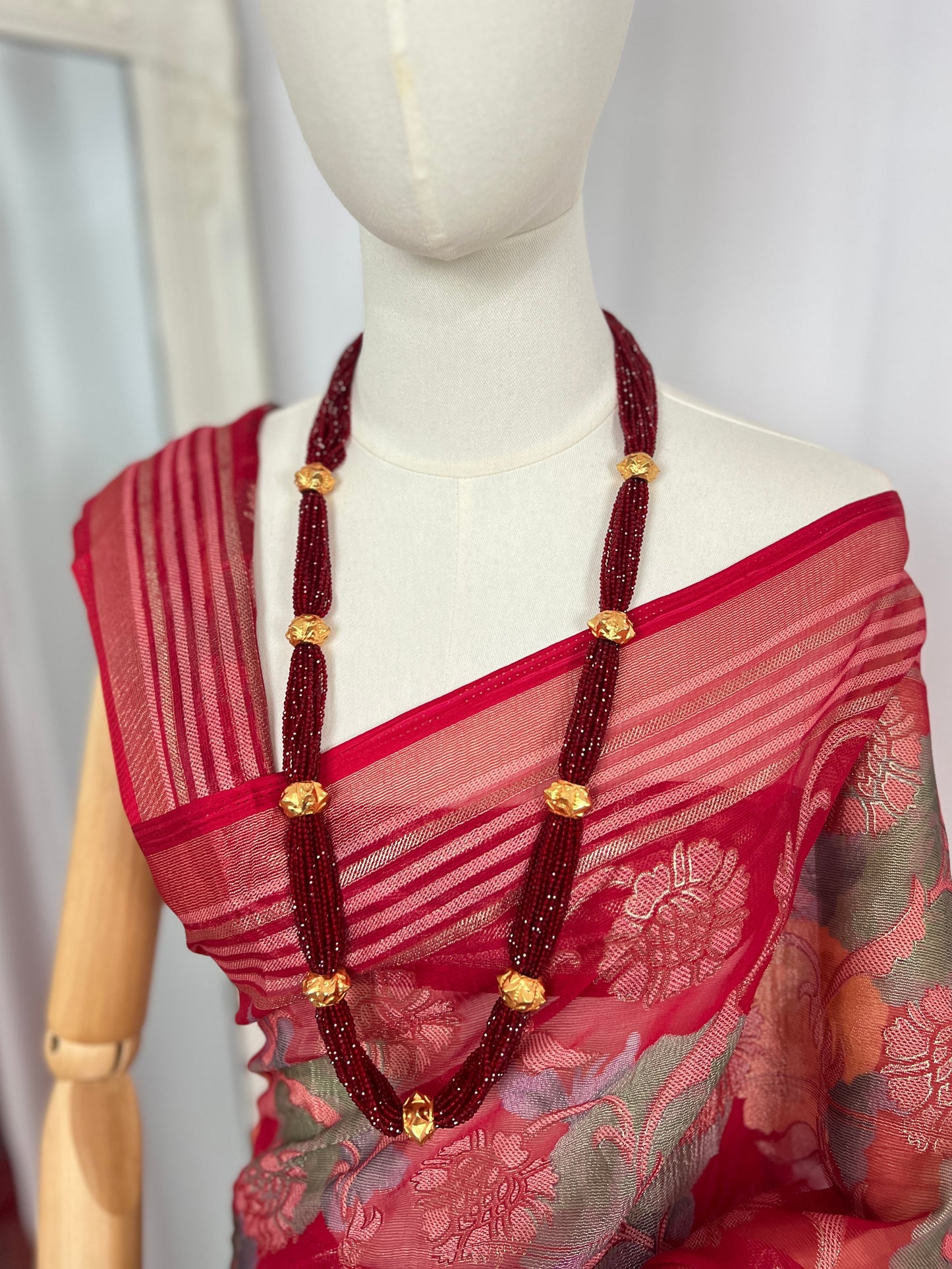 Naugedi Red Hydropote Gold Plated Necklace