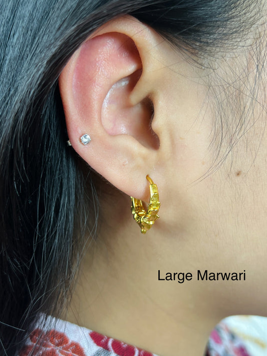 Large Marwari - Gold Plated Earrings