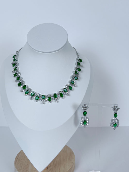 Green stone AD necklace set