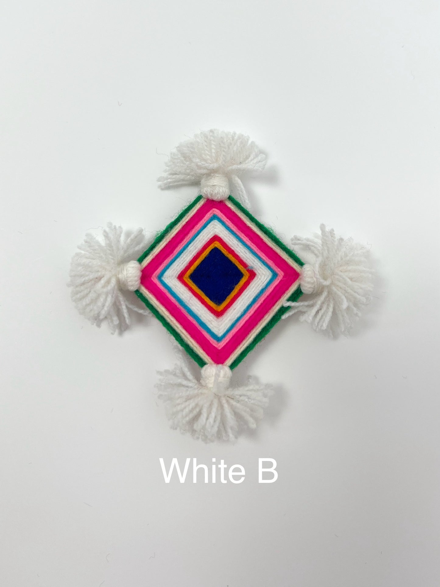 Silam Sakhma Brooch – White/Multicolour Threadwork