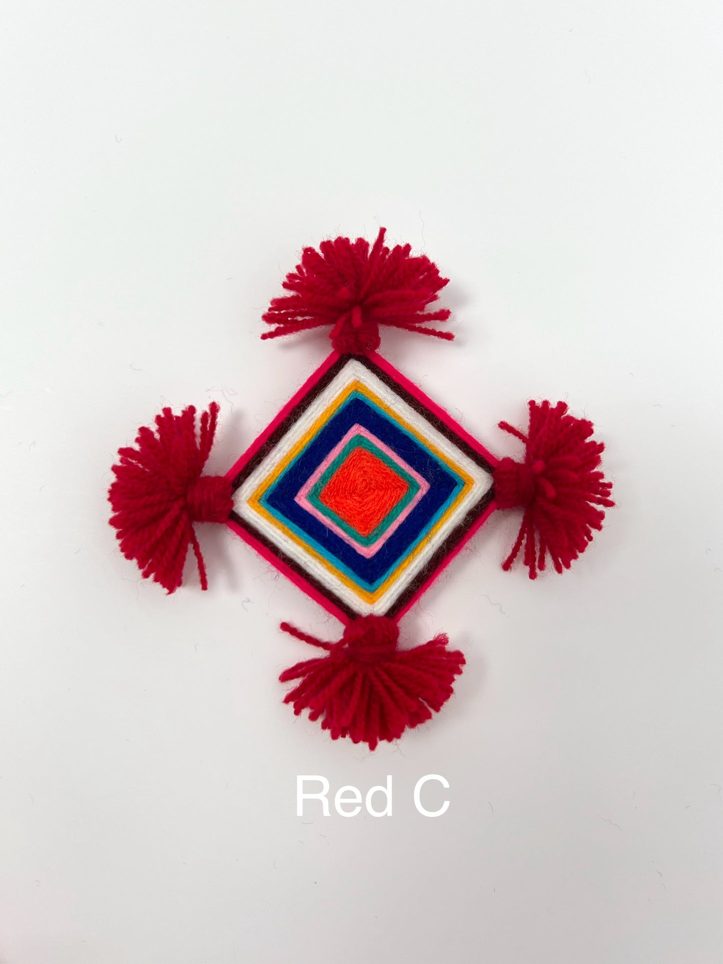 Silam Sakhma Brooch – Red/Multicolour Threadwork