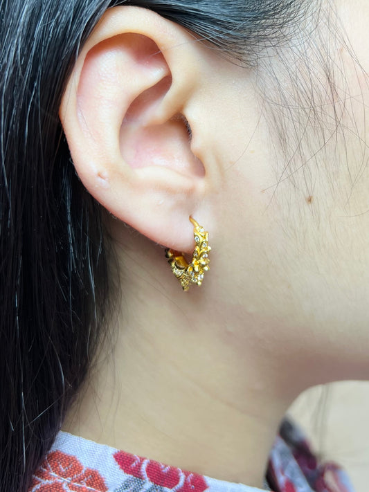 AD Marwari - Gold Plated Hoop Earrings