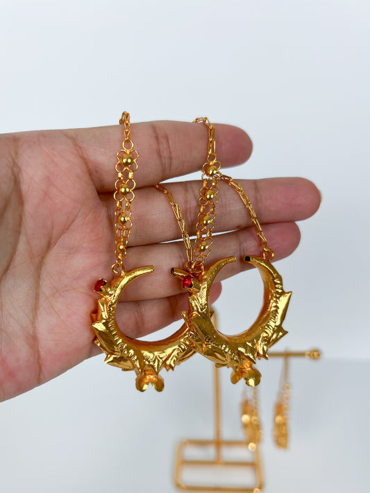 Handcrafted Marwari With Red Stone – Gold Plated