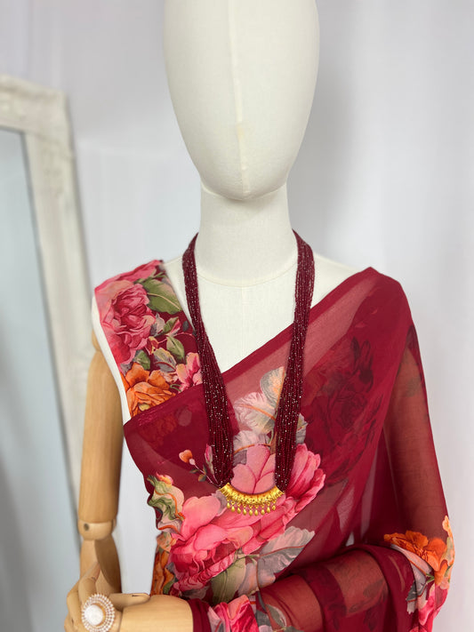 C Tilhari Long Red Hydropote – Nepali Traditional Necklace