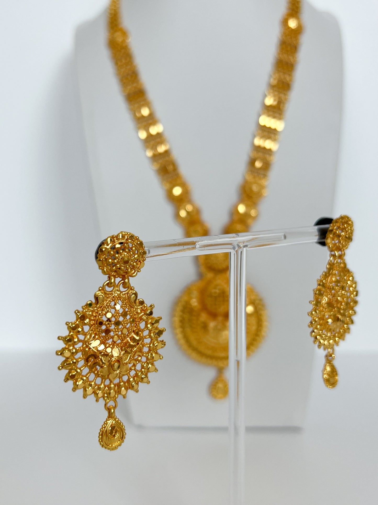 Rani Haar Necklace Set with Earrings Gold Plated