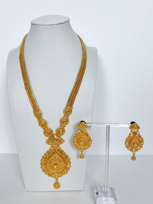 Rani Haar Necklace Set with Earrings Gold Plated