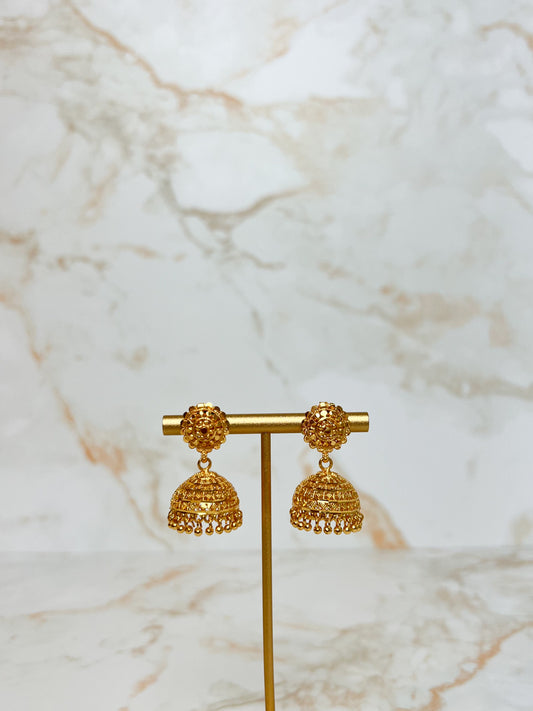 Pinjada Jhumka – Gold Plated Earrings