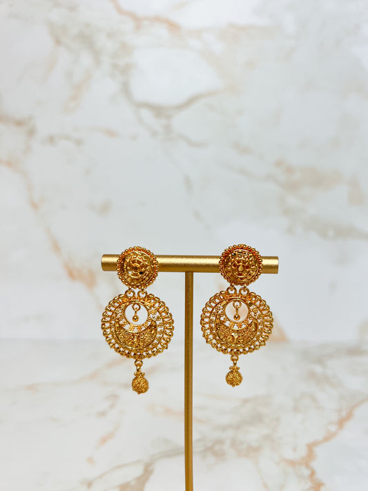 Chandbali Earrings – Elegant Gold Plated Design