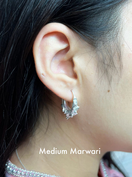Medium Marwari – Pure Silver Nepali Traditional Earrings