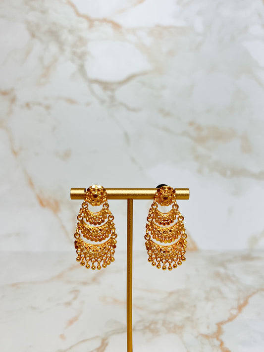 Chandbali Earrings – Elegant Gold Plated Design