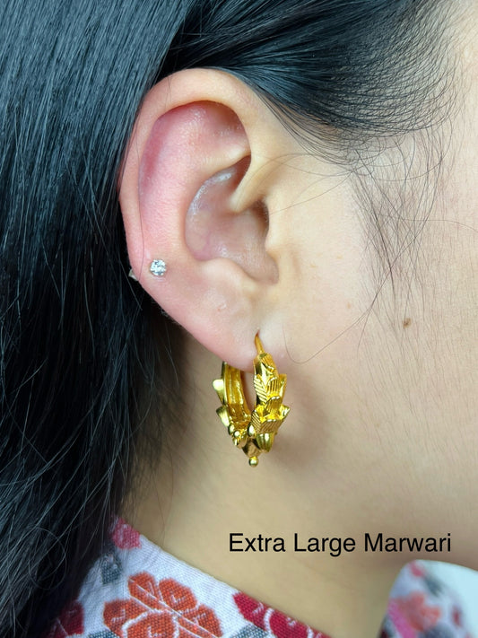 Extra Large Marwari - Gold Plated Earrings