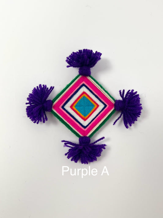 Silam Sakhma Brooch – Purple/ Multicolour Threadwork