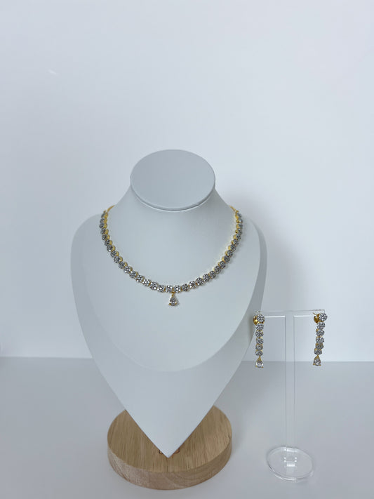 AD necklace set gold plated