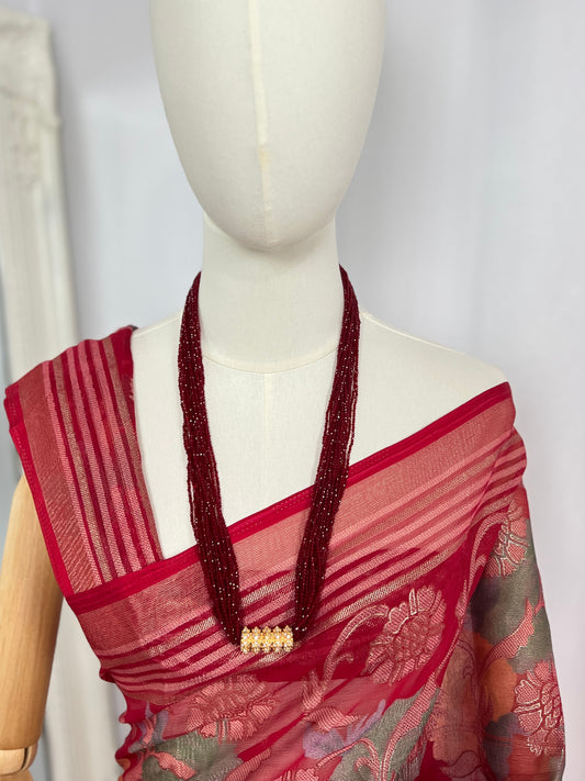 AD Kanchhi Tilhari Long Red Hydropote Necklace