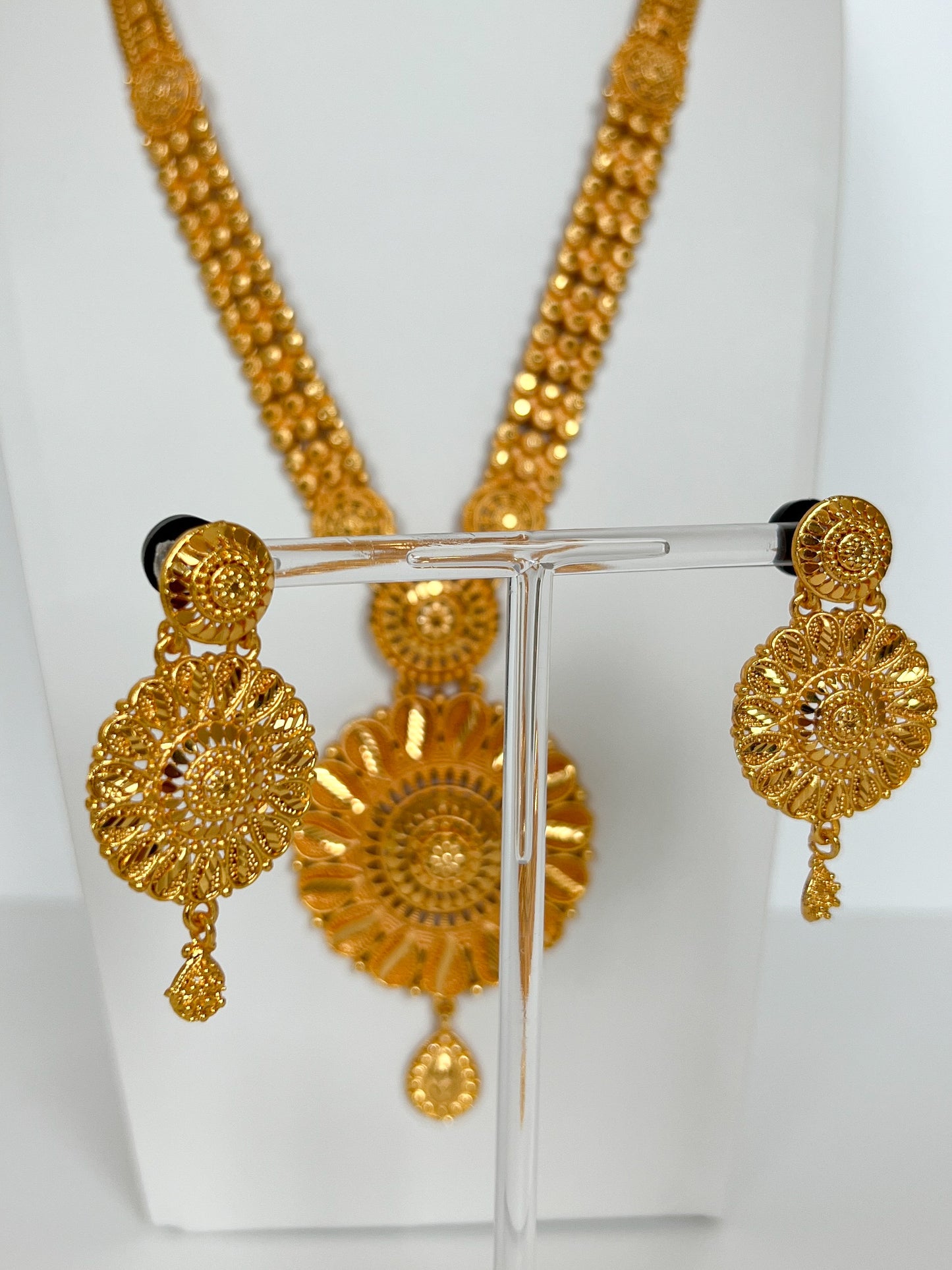 Rani Haar Necklace Set with Earrings Gold Plated
