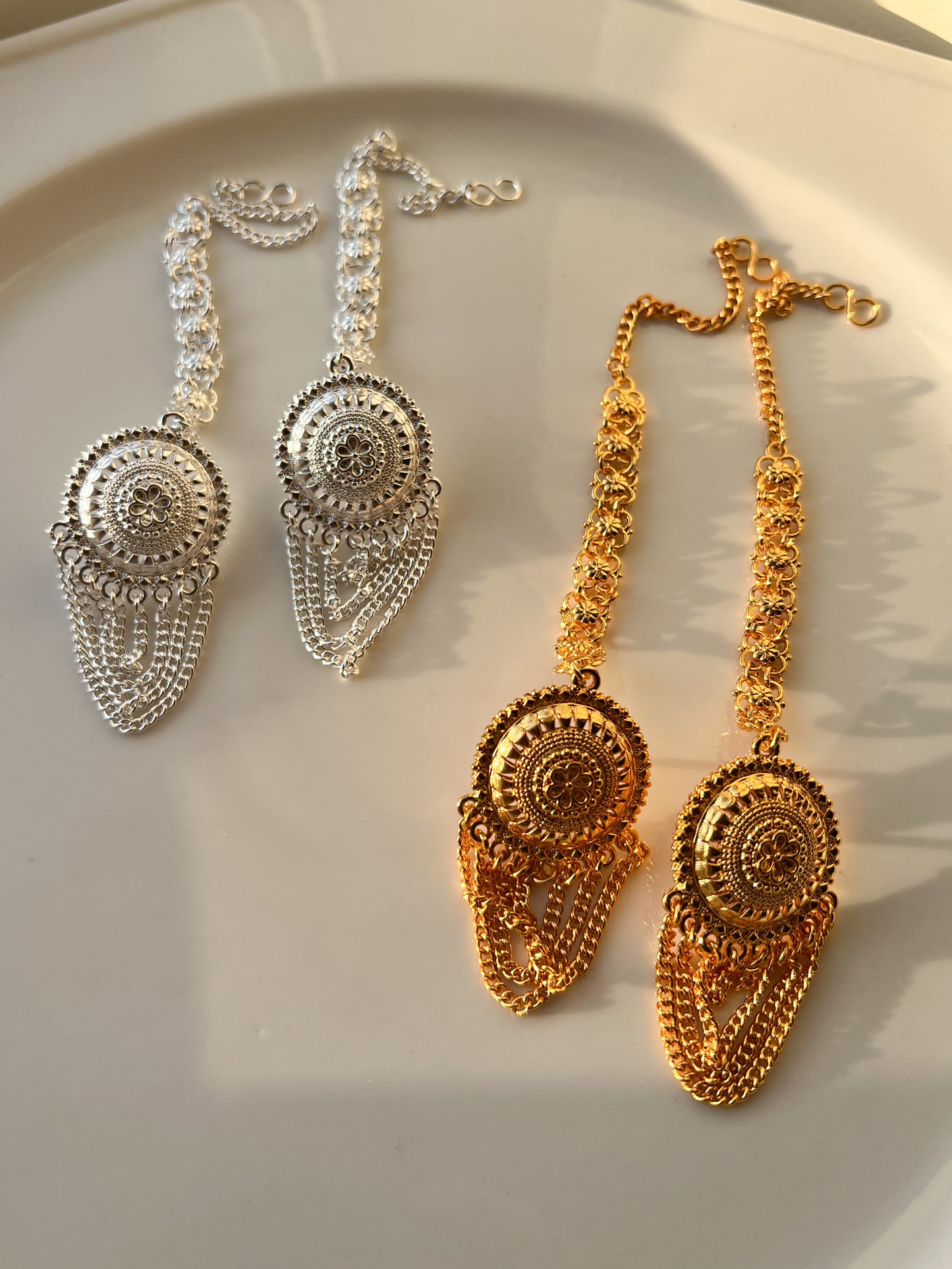 Chain Godawari – Multi-Layer Gold / Silver Plated Drop Design