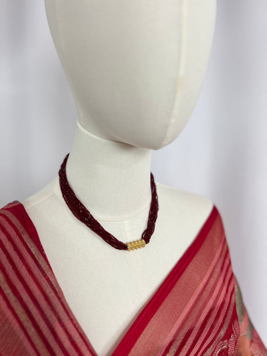 AD Kanchhi Tilhari Red Short Hydropote Necklace