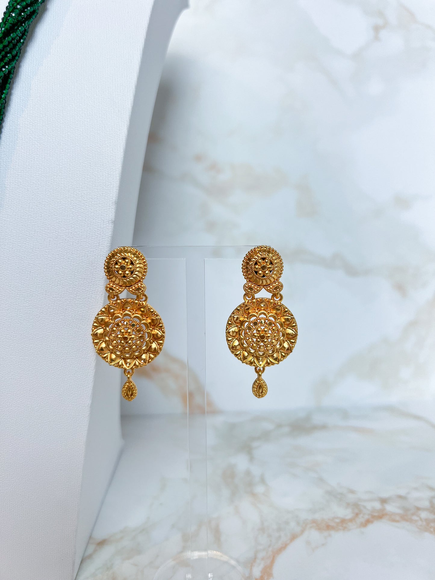 Mangalsutra Necklace with Earrings Green Hydropote