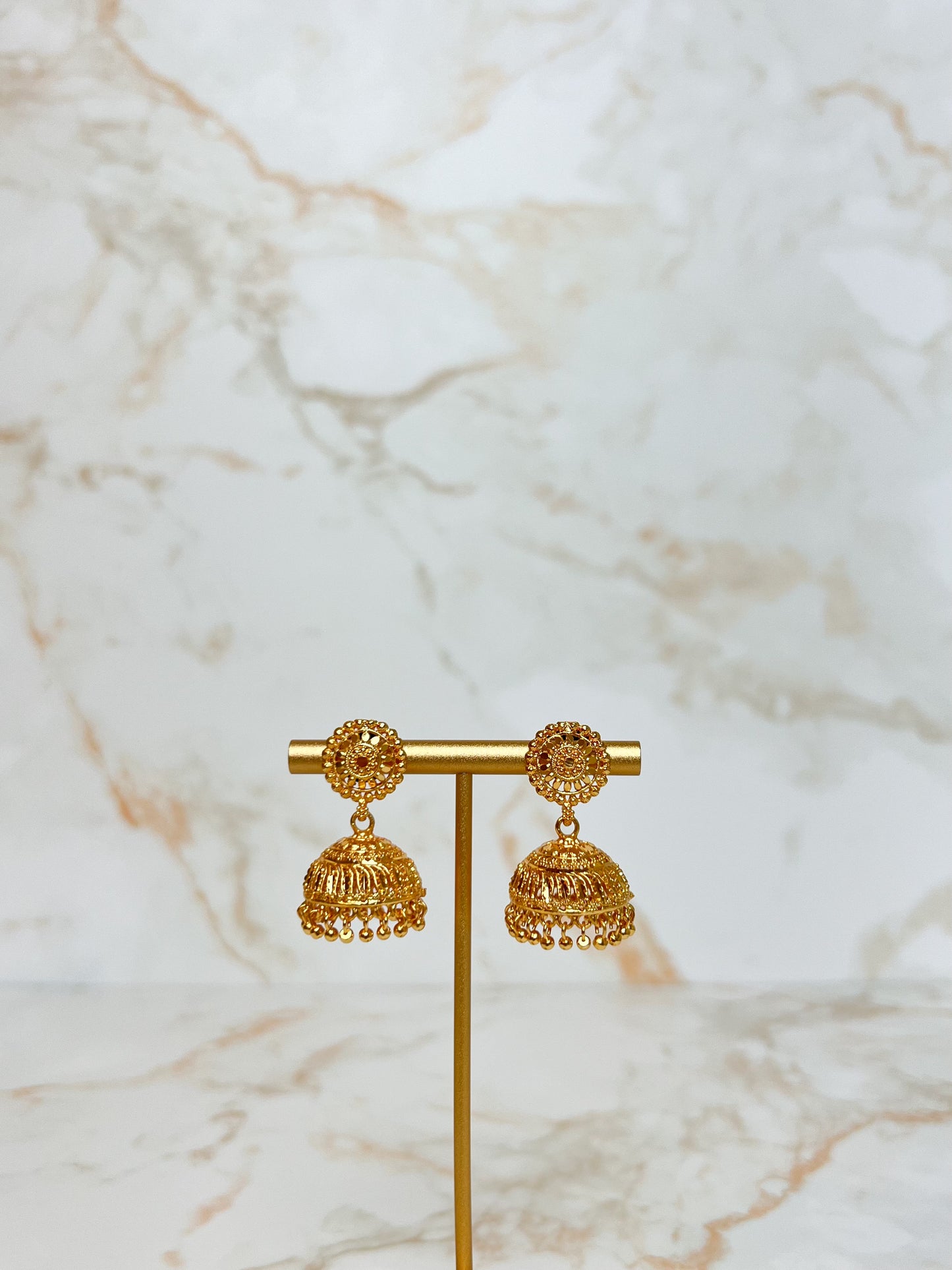 Pinjada Jhumka – Gold Plated Earrings