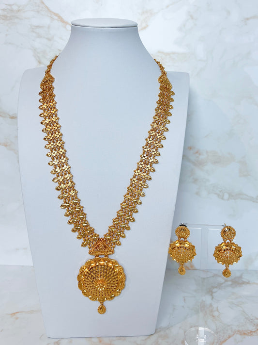 Rani Haar Necklace Set with Earrings Gold Plated