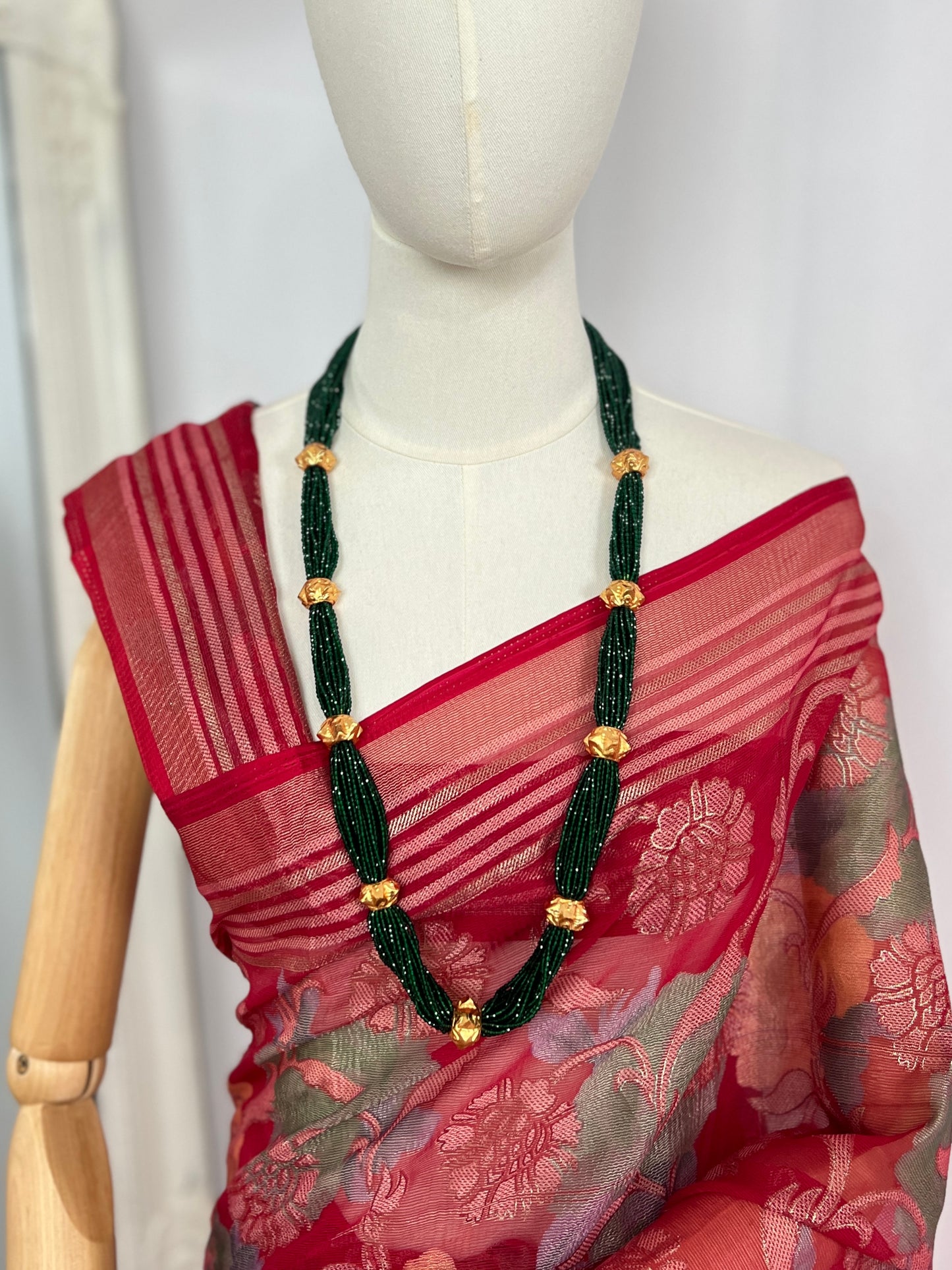 Naugedi Green Hydropote Necklace Gold Plated