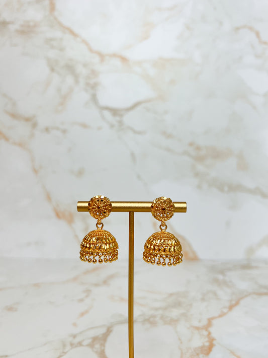 Pinjada jhumka earrings gold plated