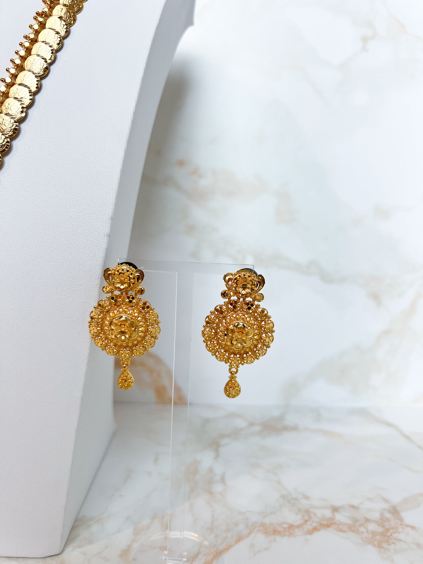 Rani Haar Necklace Set with Earrings Gold Plated