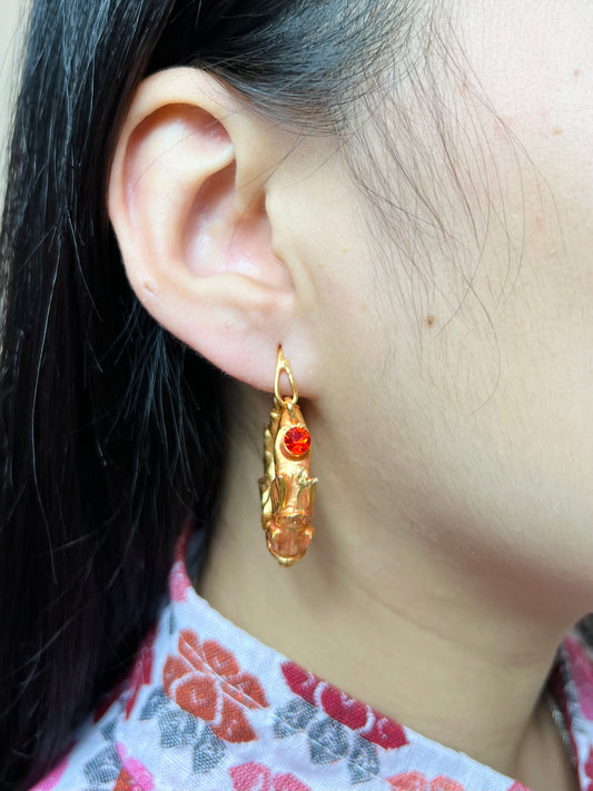 Marwari with stone - Gold Plated Large Earrings