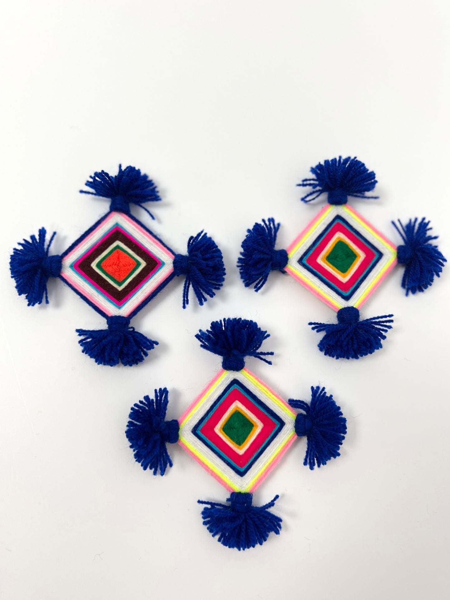 Silam Sakhma Brooch – Blue/ Multicolour Threadwork