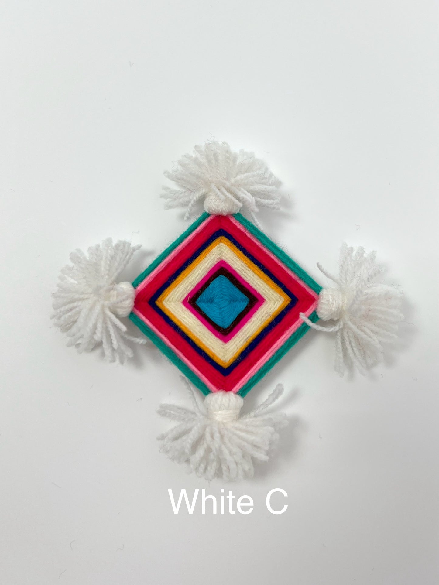 Silam Sakhma Brooch – White/Multicolour Threadwork