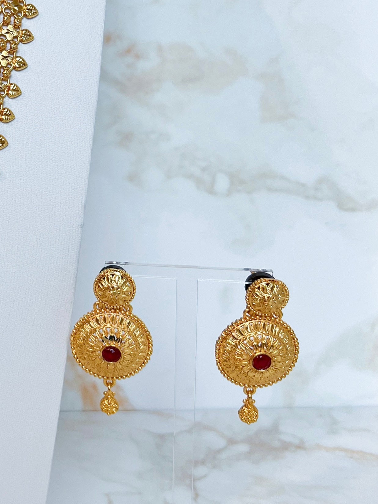 Rani Haar Necklace Set with Earrings Gold Plated