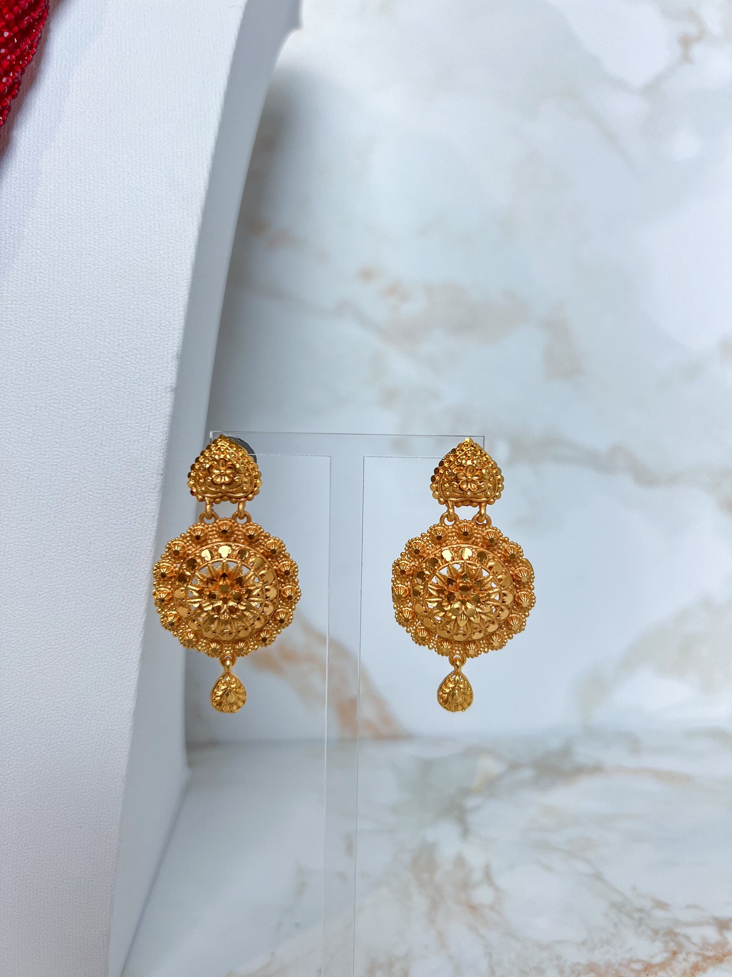 Mangalsutra with Earrings Red Hydropote Necklace