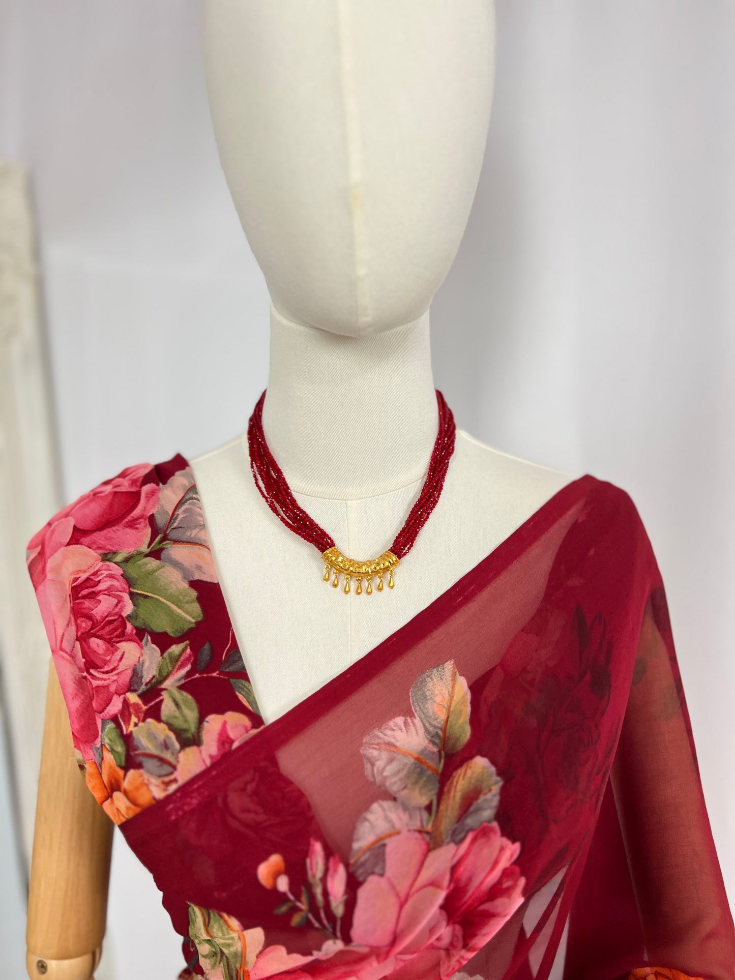 AD C Tilhari Short Red Hydropote – Traditional Nepali Necklace