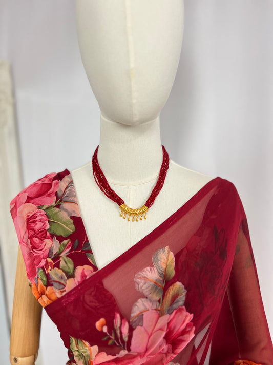 AD C Tilhari Short Red Hydropote – Traditional Nepali Necklace