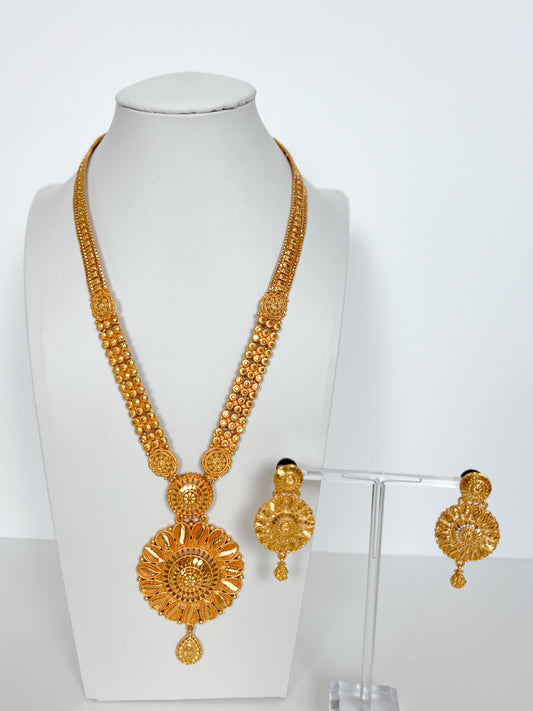 Rani Haar Necklace Set with Earrings Gold Plated