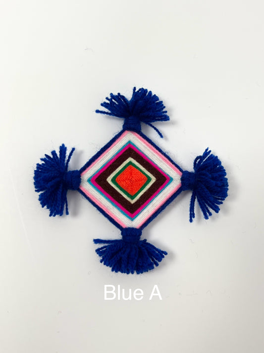 Silam Sakhma Brooch – Blue/ Multicolour Threadwork