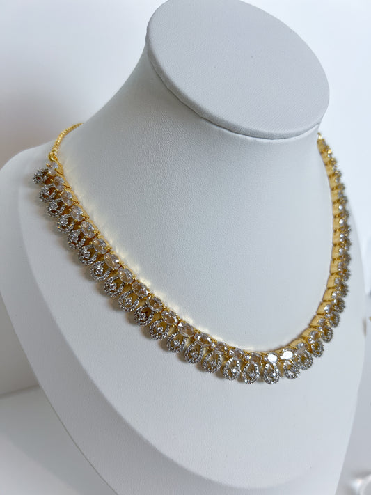 AD necklace set gold plated