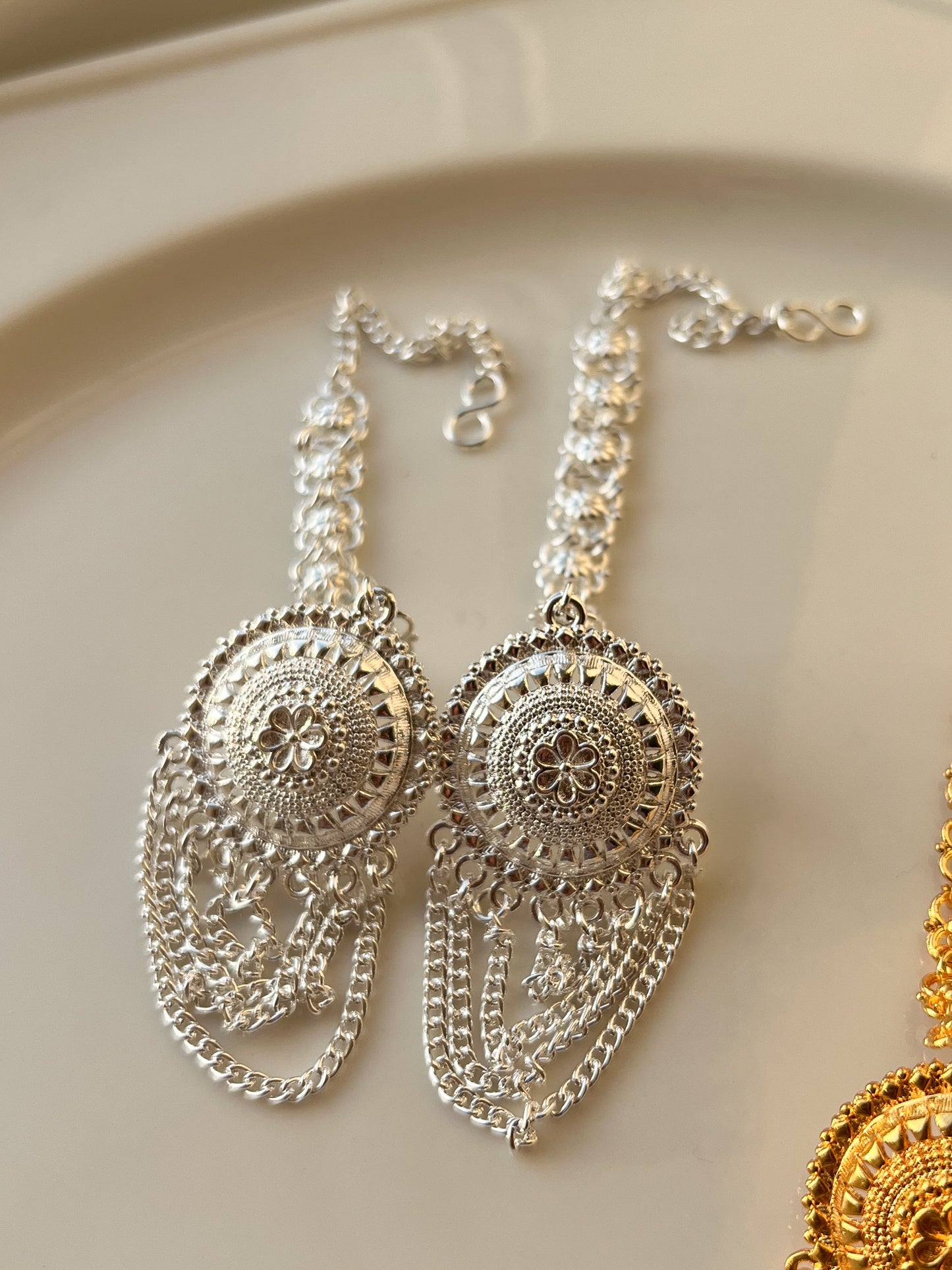 Chain Godawari – Multi-Layer Gold / Silver Plated Drop Design