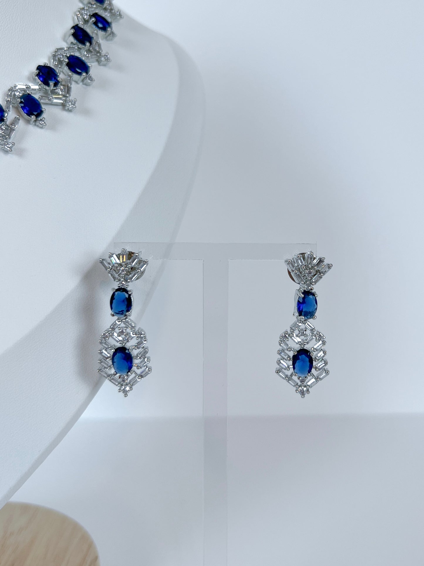 Royal blue stone AD necklace set