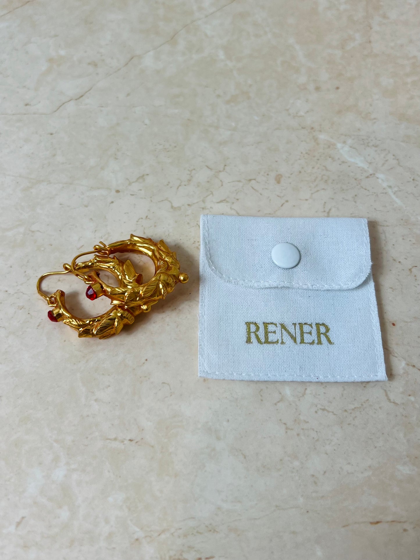 Marwari with stone - Gold Plated Large Earrings