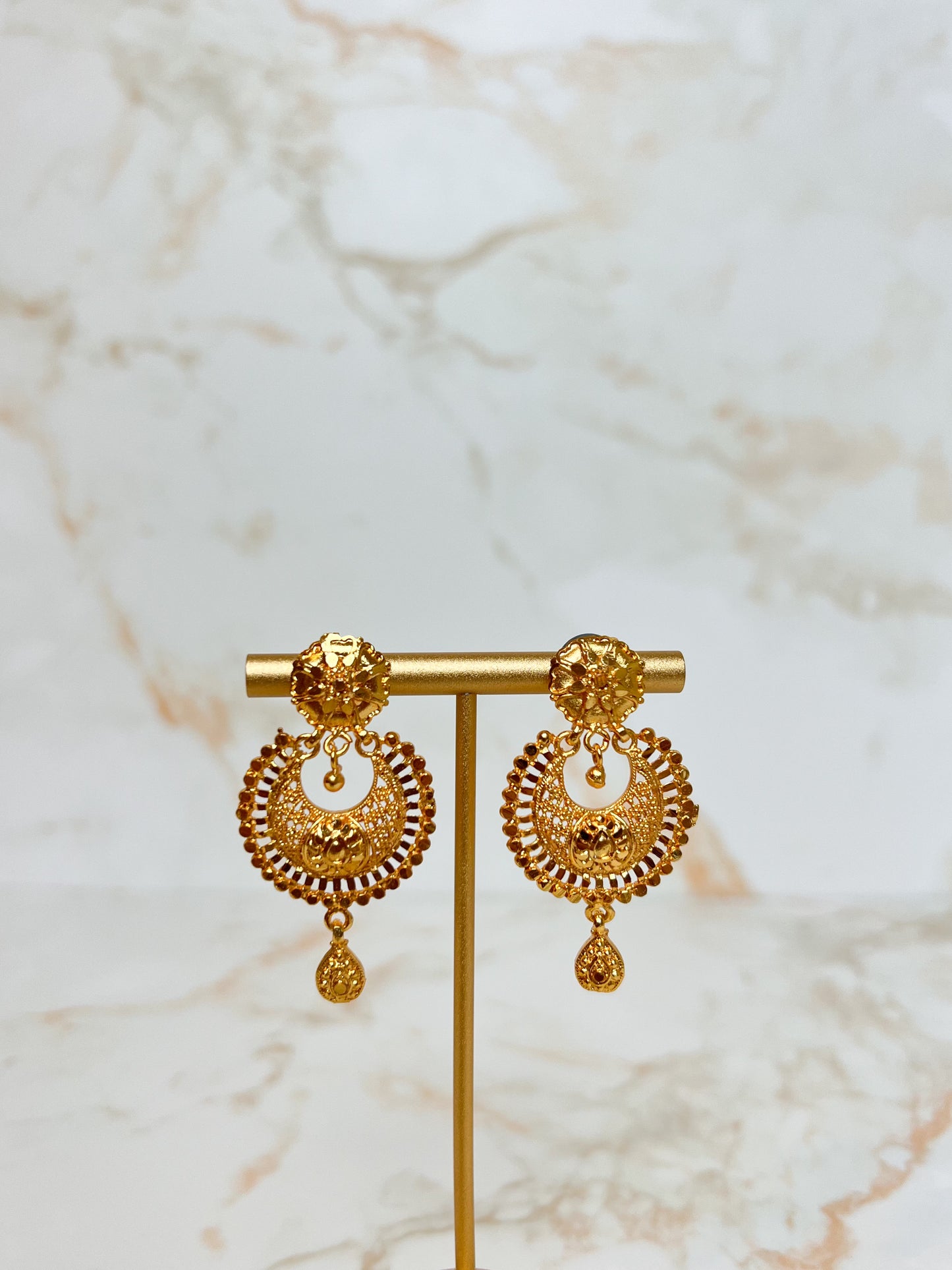 Chandbali Earrings – Elegant Gold Plated Design